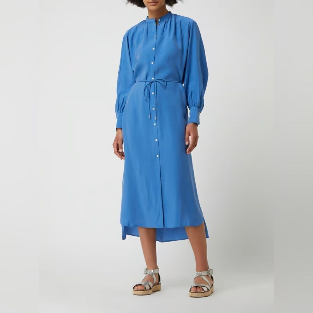 Mango Modal Oversized Dress Belted Blue - Picture 9 of 9